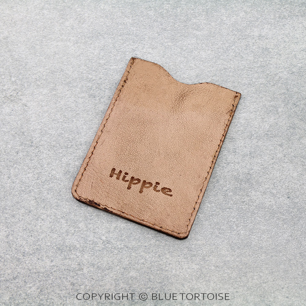 Handmade Genuine Leather Tooled Card Holder - Steer Skull - Image 2