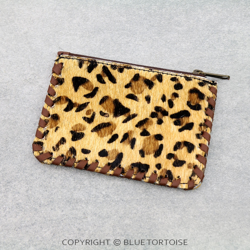 Handmade Genuine Leather Cowhide Wallet - Leopard
