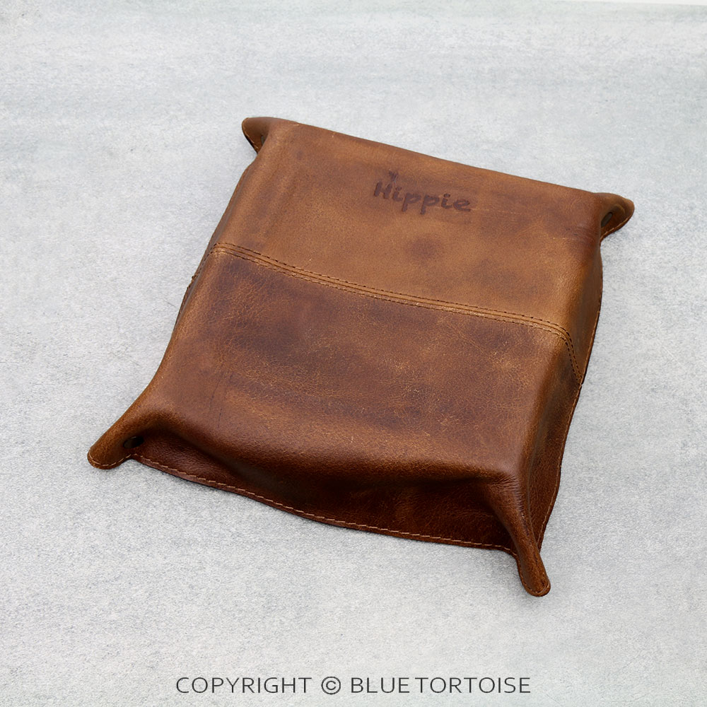 Handmade Genuine Leather Tooled Jewelry Tray - Saddle - Image 2