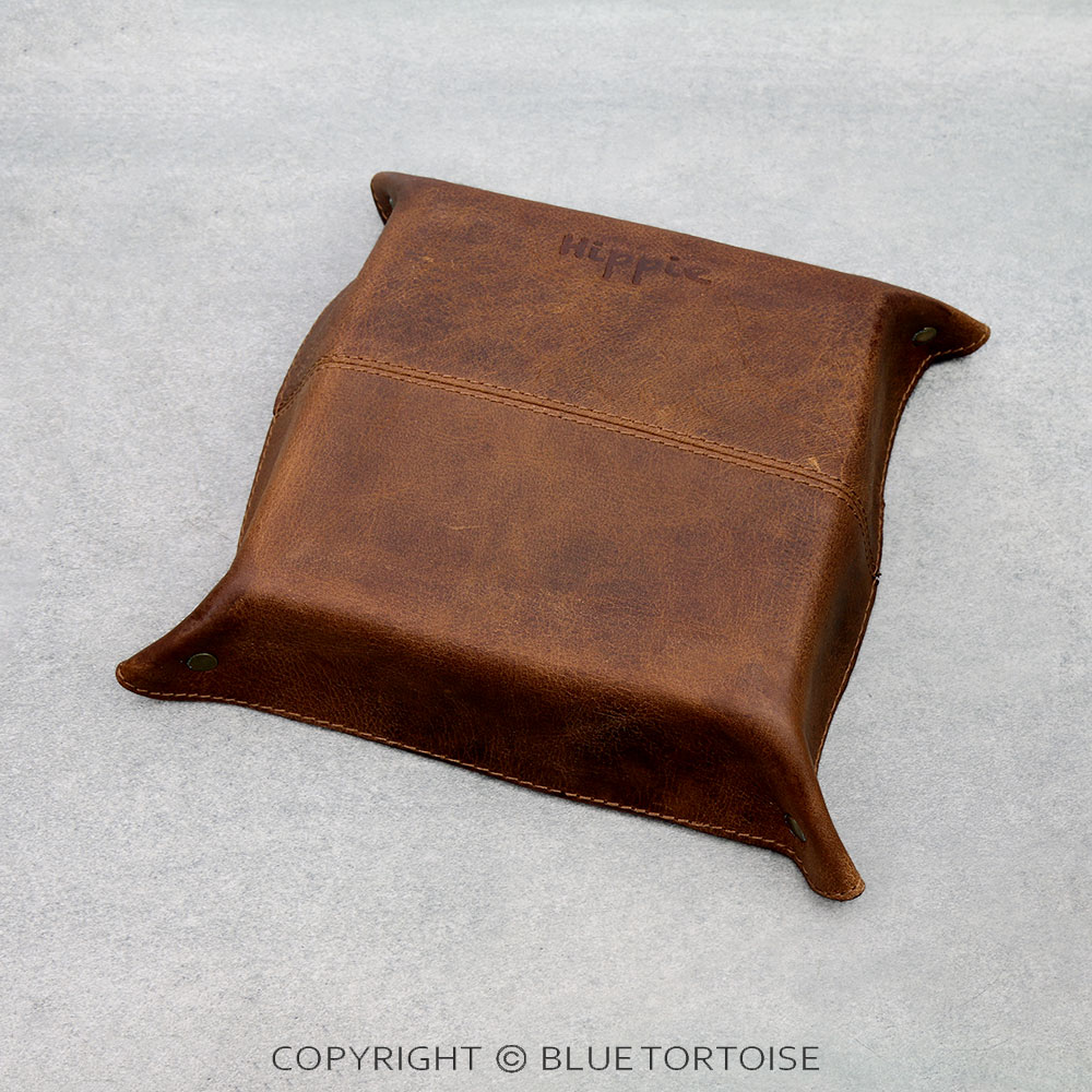 Handmade Genuine Leather Tooled Jewelry Tray - Feather - Image 2
