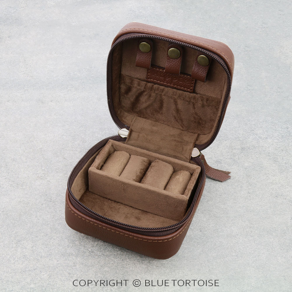 Handmade Genuine Leather Tooled Jewelry Box - Saddle - Image 2