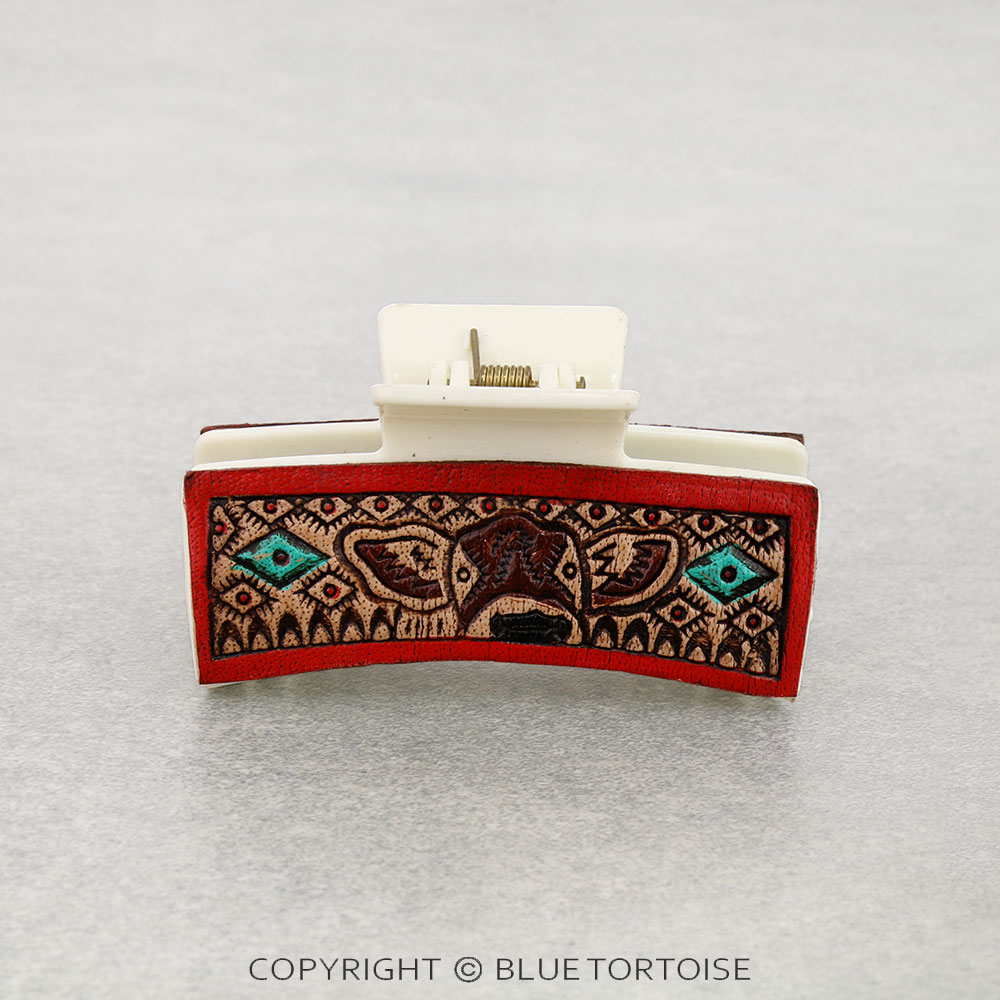 Genuine Leather Hair Claw Clip - Cow - Image 2