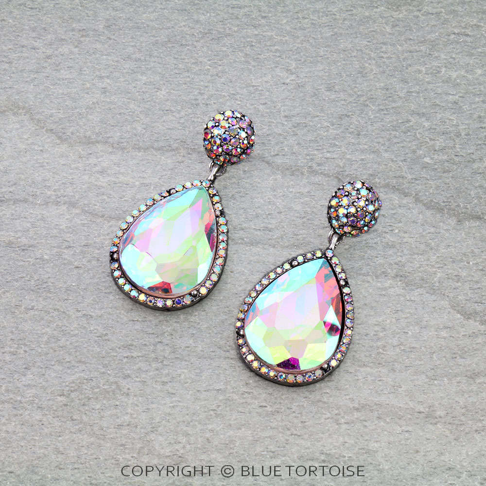 Western Teardrop Rhinestone Stud Earrings
