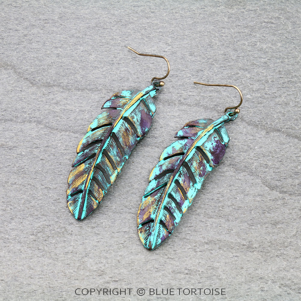 Western Feather Dangle Earrings
