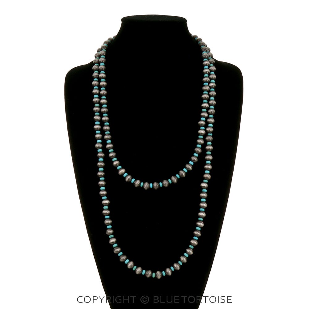 60" Navajo Style Pearl Necklace - Image 2