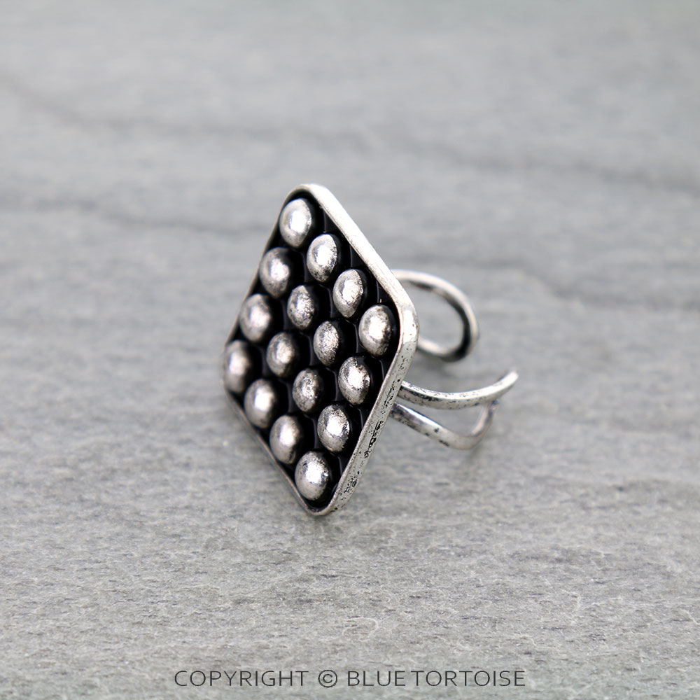 Western Square Metal Cuff Ring - Image 2