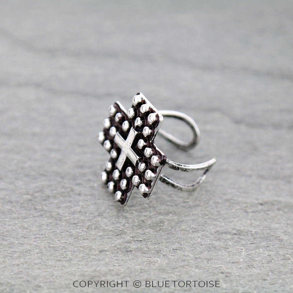 Western Cross Metal Cuff Ring - Image 2