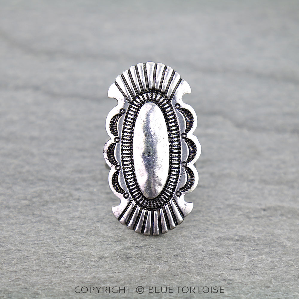 Western Oval Concho Cuff Ring