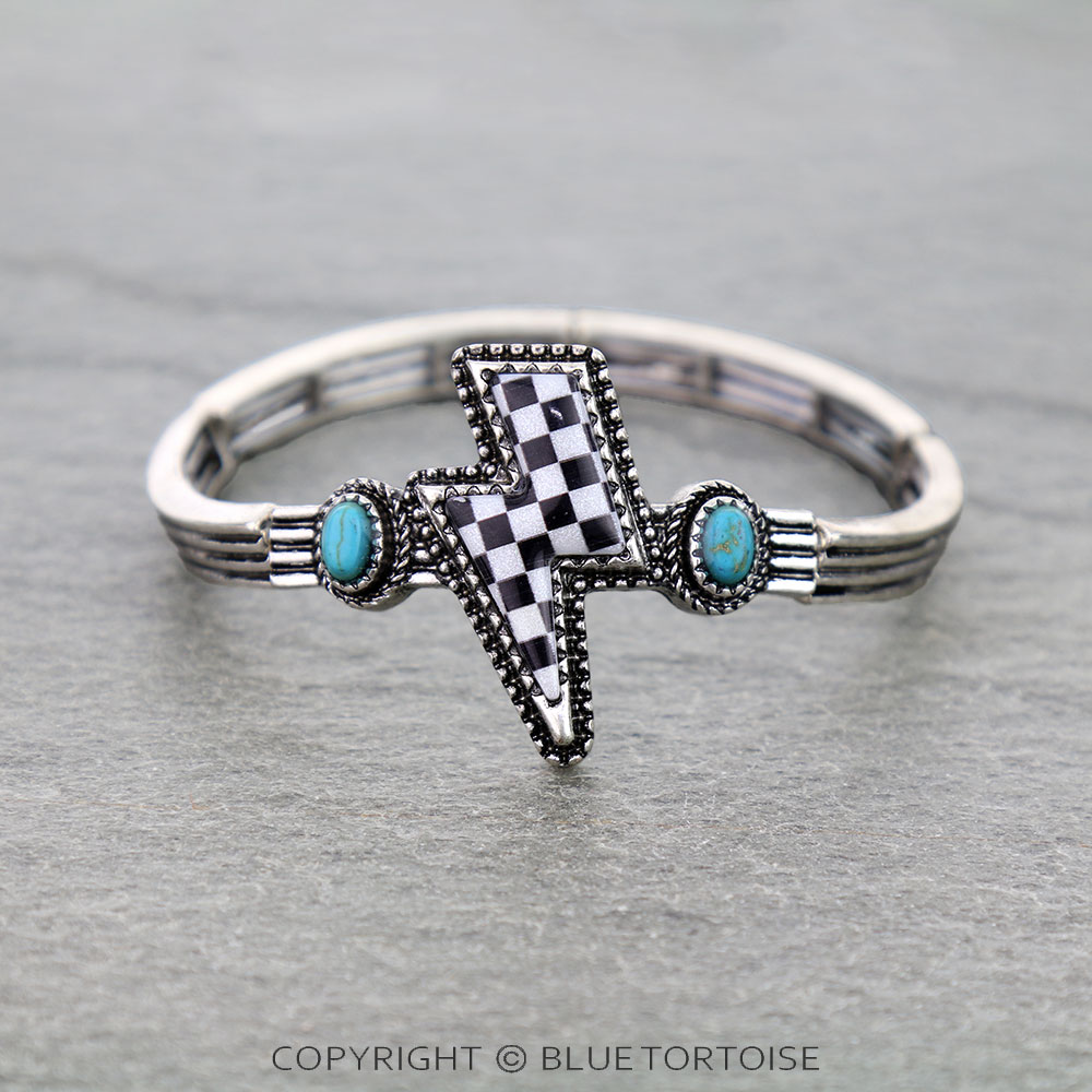 Checker Pattern Thunder Stretch Bracelet