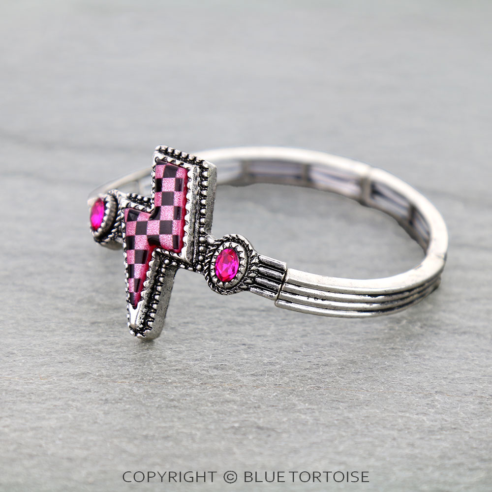 Checker Pattern Thunder Stretch Bracelet - Image 2