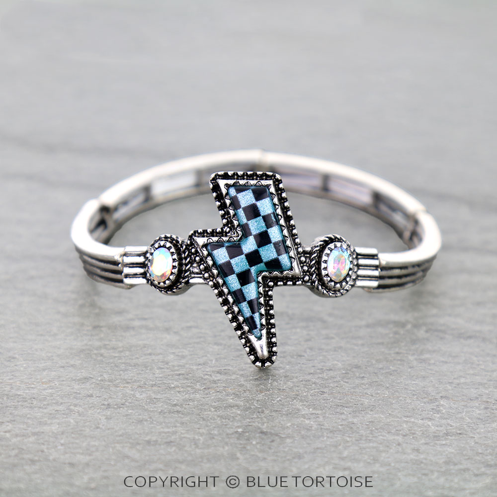 Checker Pattern Thunder Stretch Bracelet