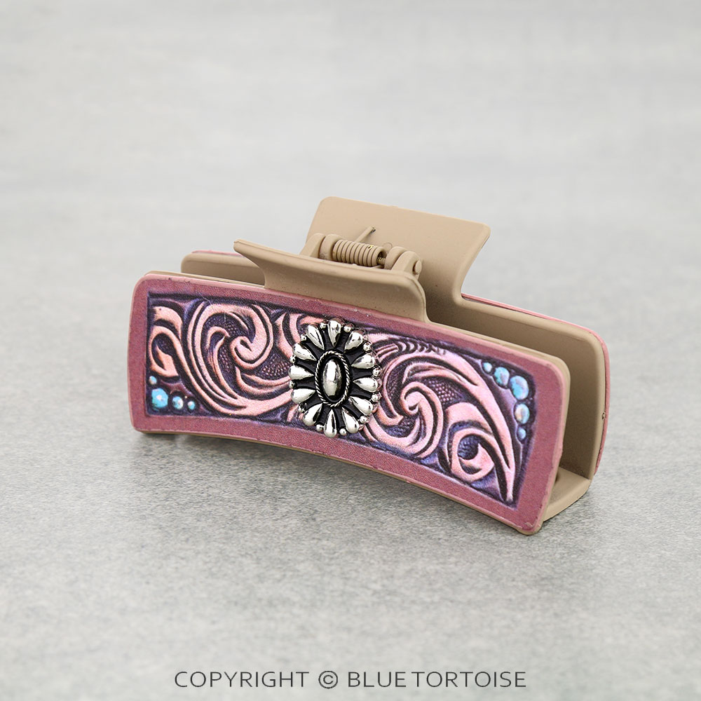 Western Style Metal Concho Hair Claw Clip
