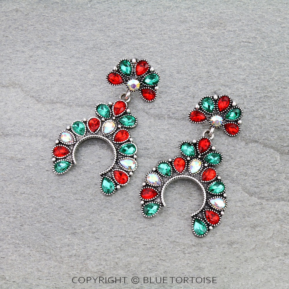 Squash Blossom Stone Stud Earrings