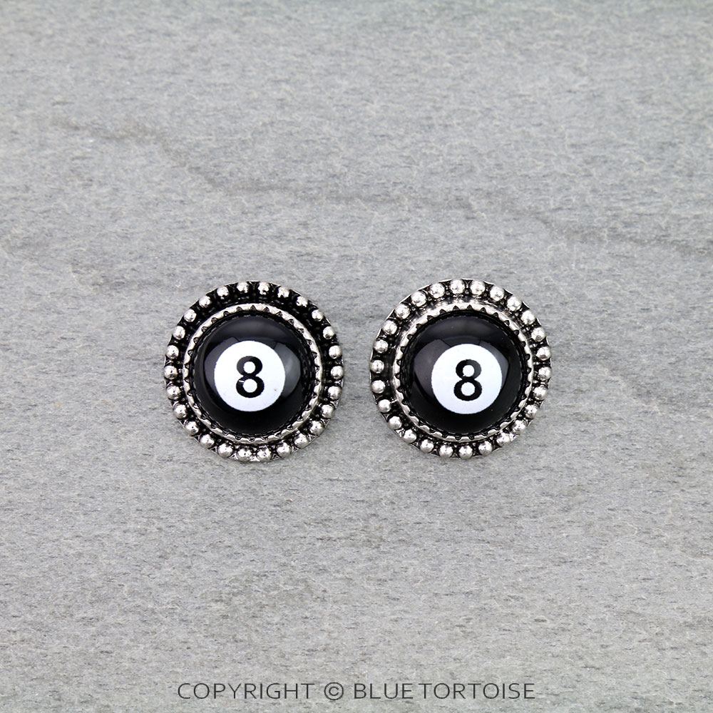 8 Ball Stud Earrings