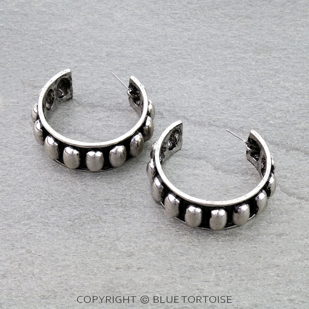 Western Metal Bubble Hoop Earrings