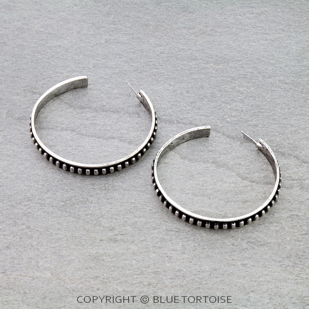 Western Metal Bubble Hoop Earrings