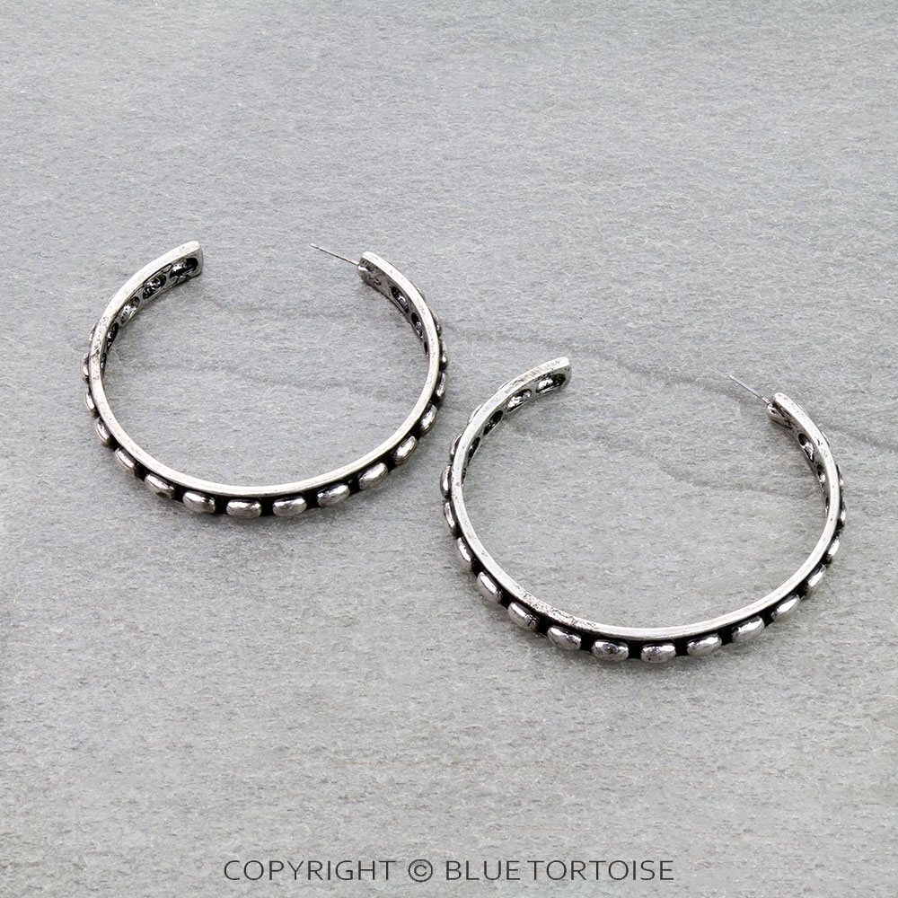 Western Metal Bubble Hoop Earrings