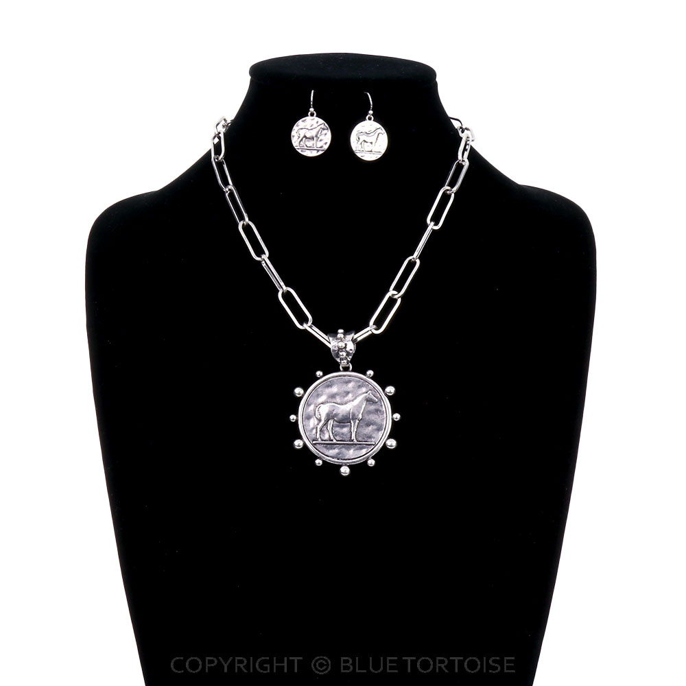 Western Horse Coin Necklace Set - Image 2