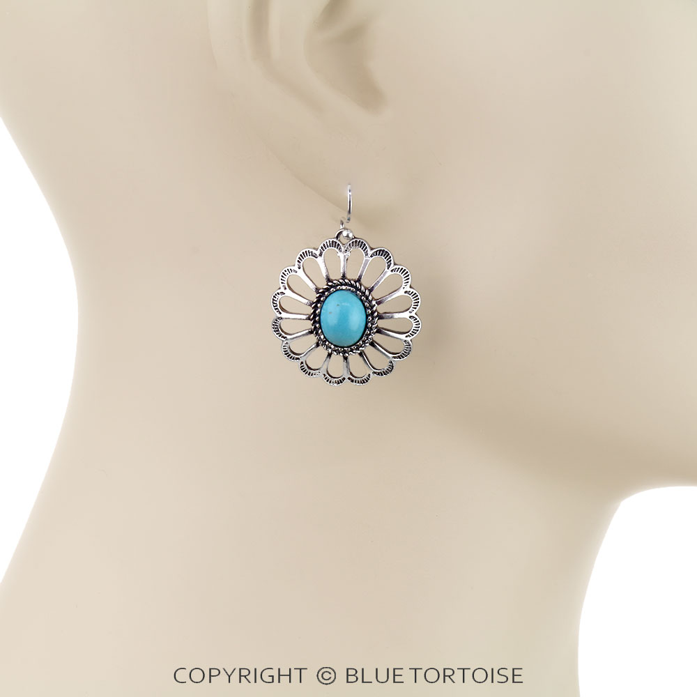 Western Rope TXR Concho Dangle Earrings - Image 2
