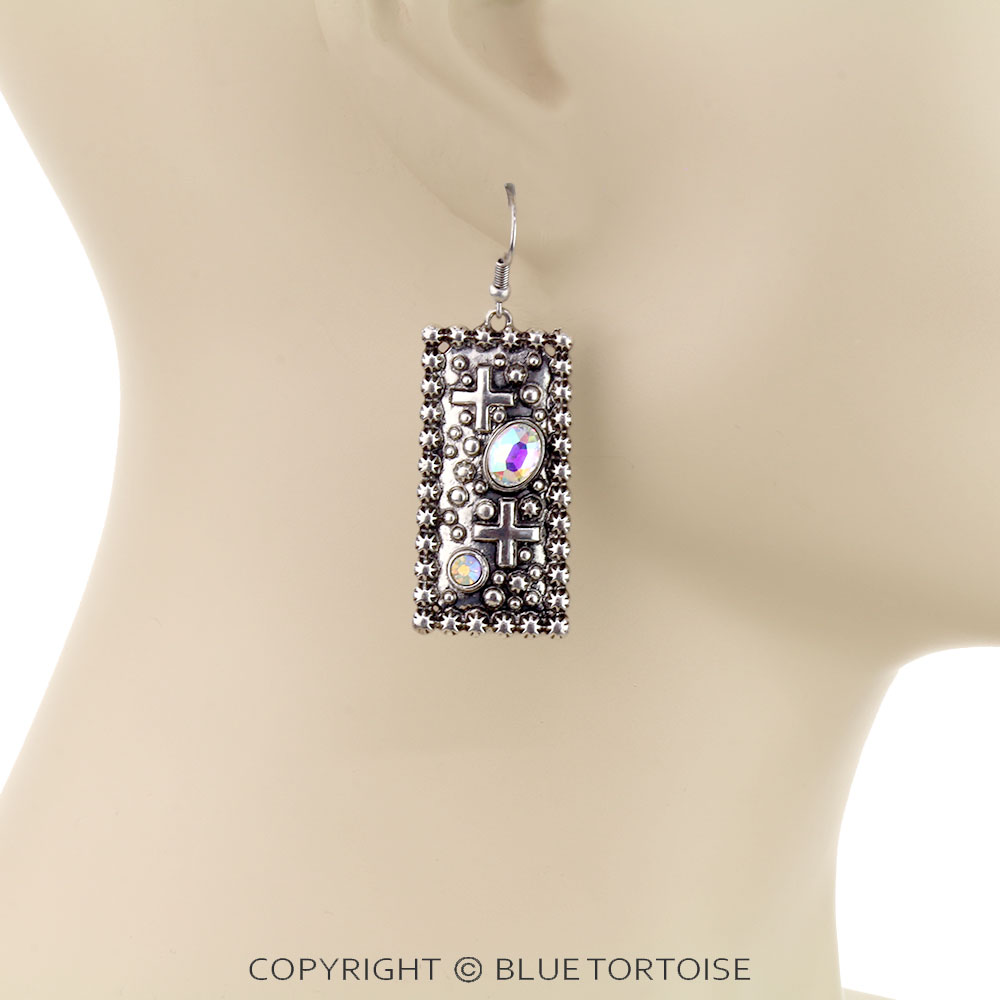 Western Cross Bar Dangle Earrings - Image 2