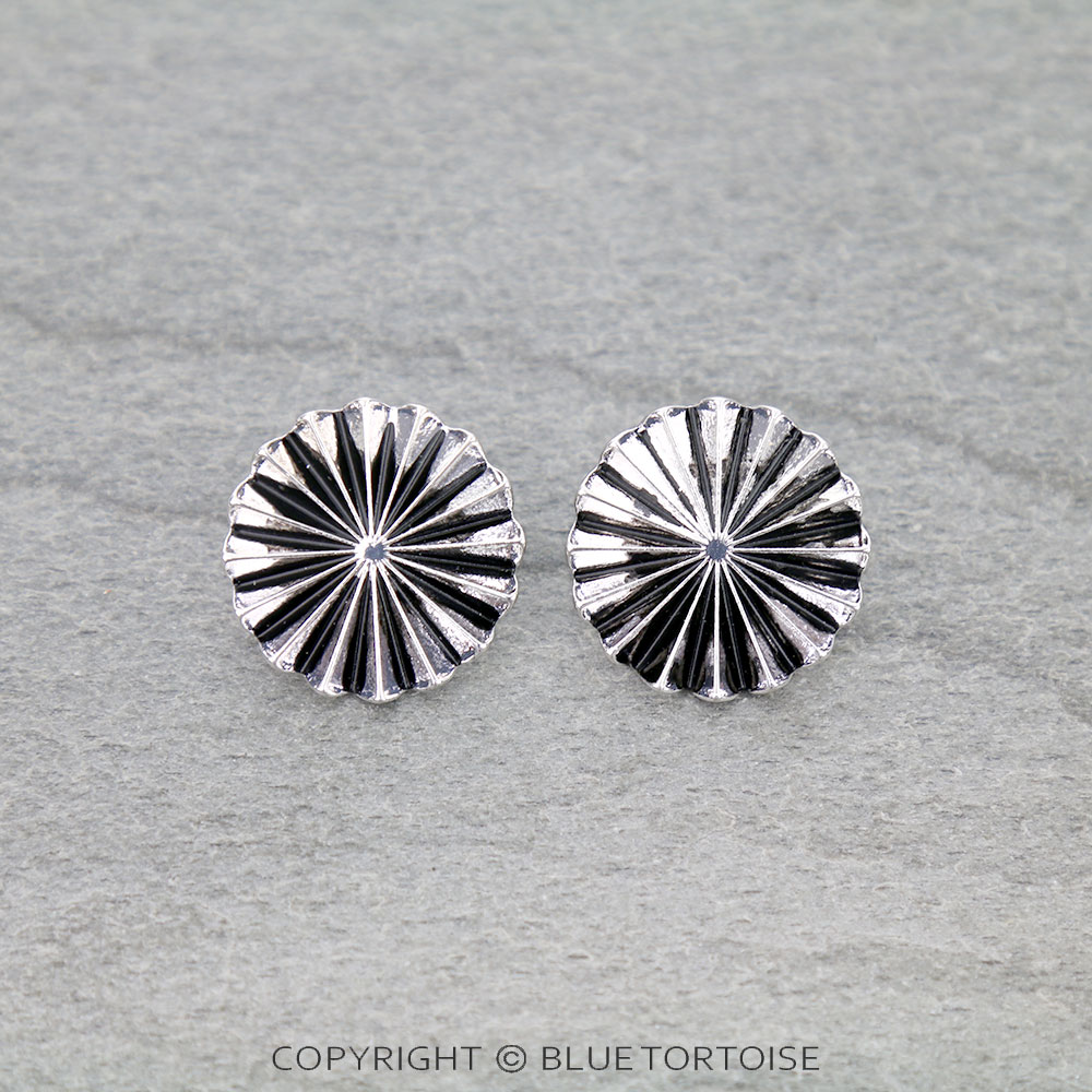 Western Concho Stud Earrings