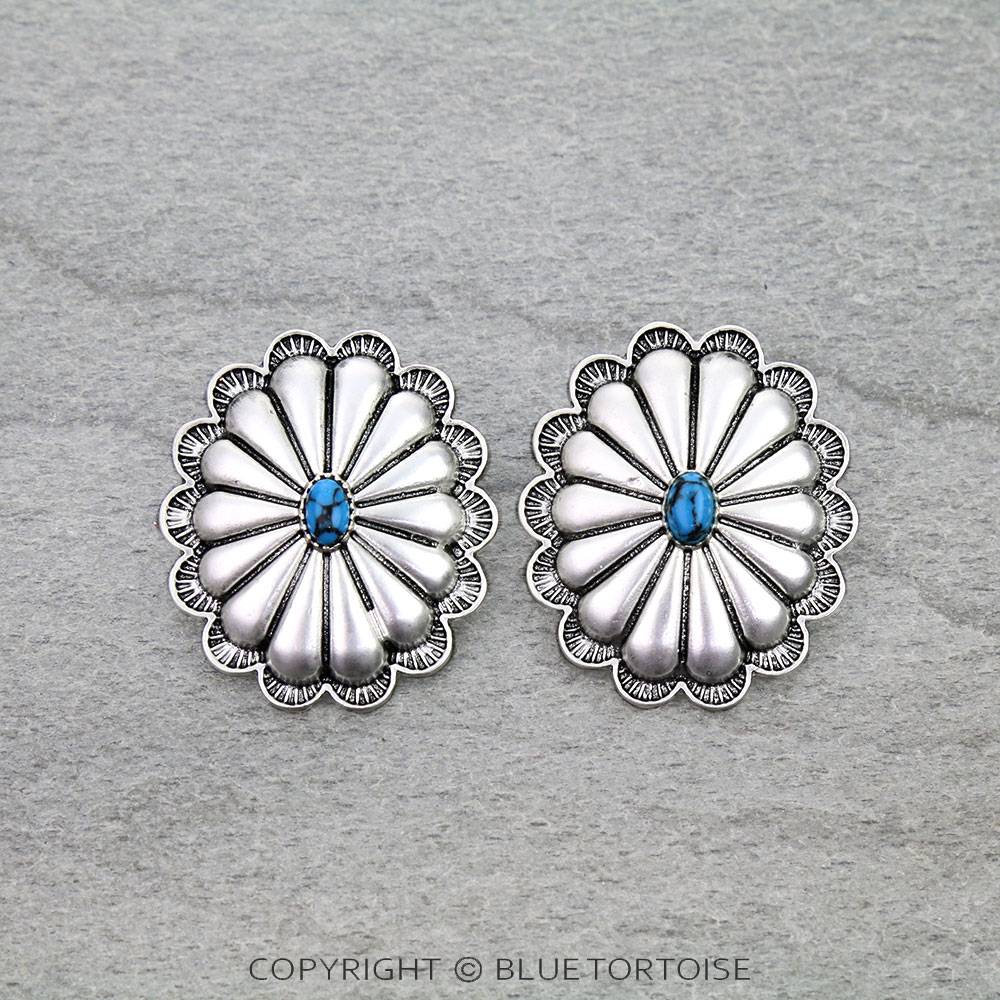 Western TXR Concho Stud Earrings