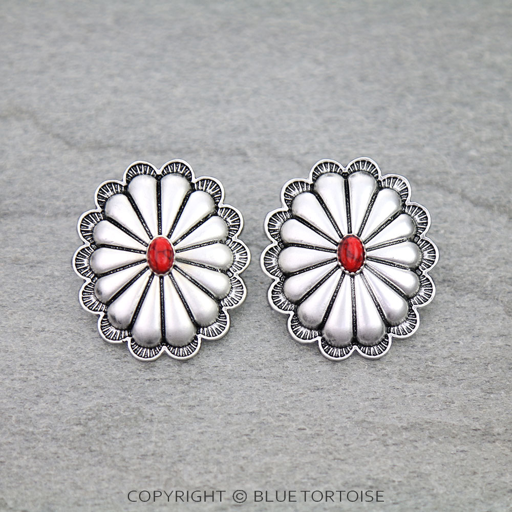 Western TXR Concho Stud Earrings