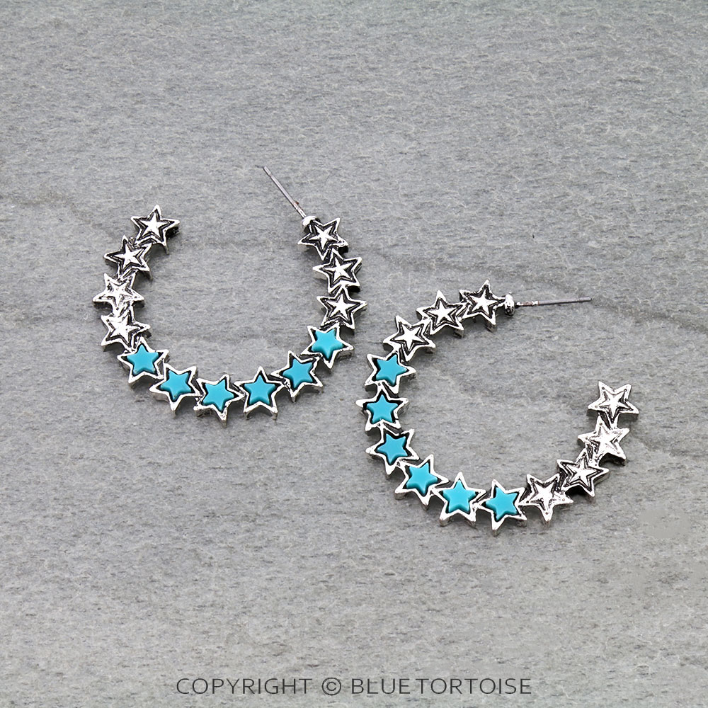 Star Shape Neon Hoop Earrings