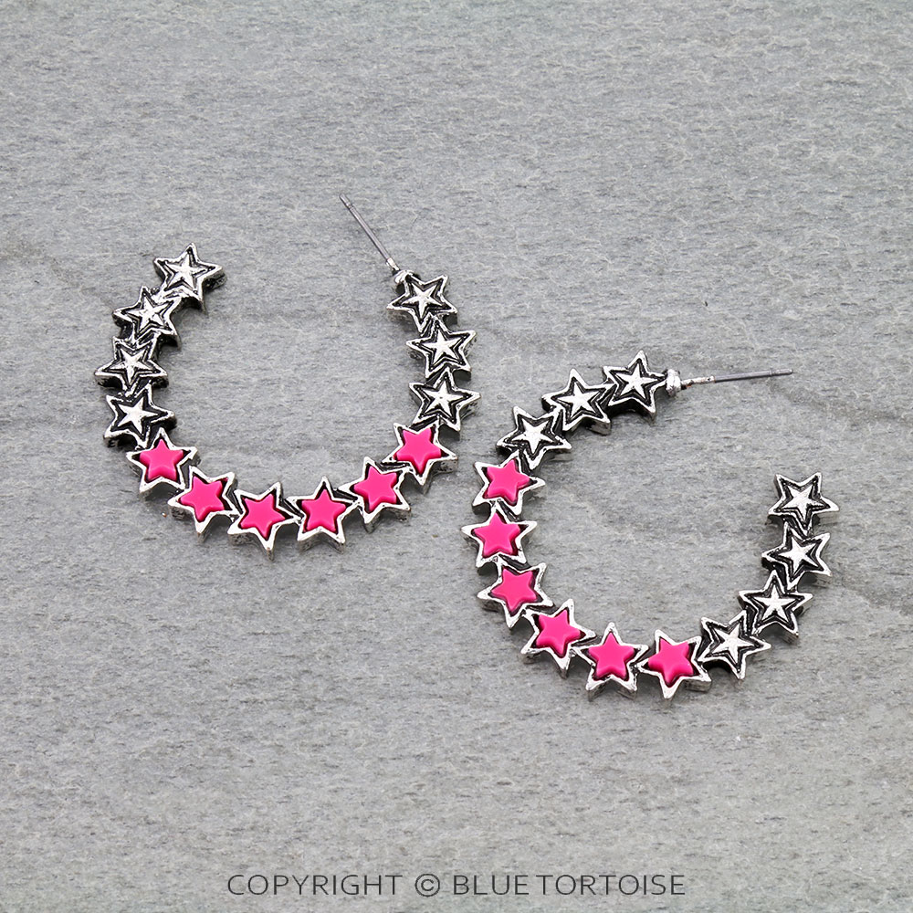 Star Shape Neon Hoop Earrings