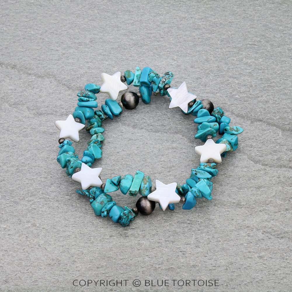 Star Mother of Pearl Stackable Bracelets