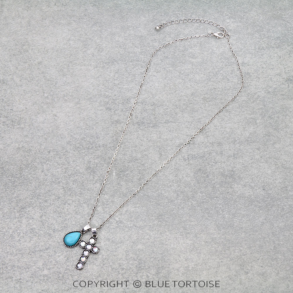 Western Cross Stone Necklace