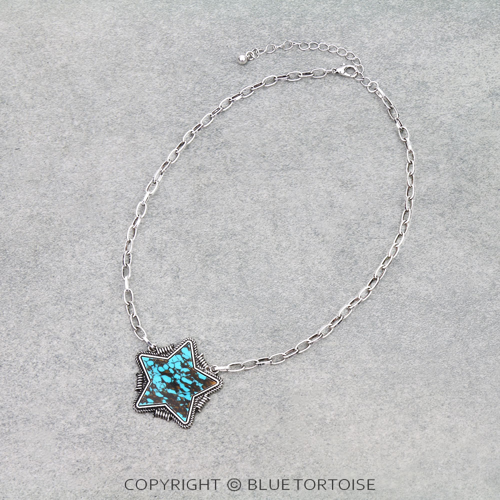 Barbed TXR Star Stone Necklace