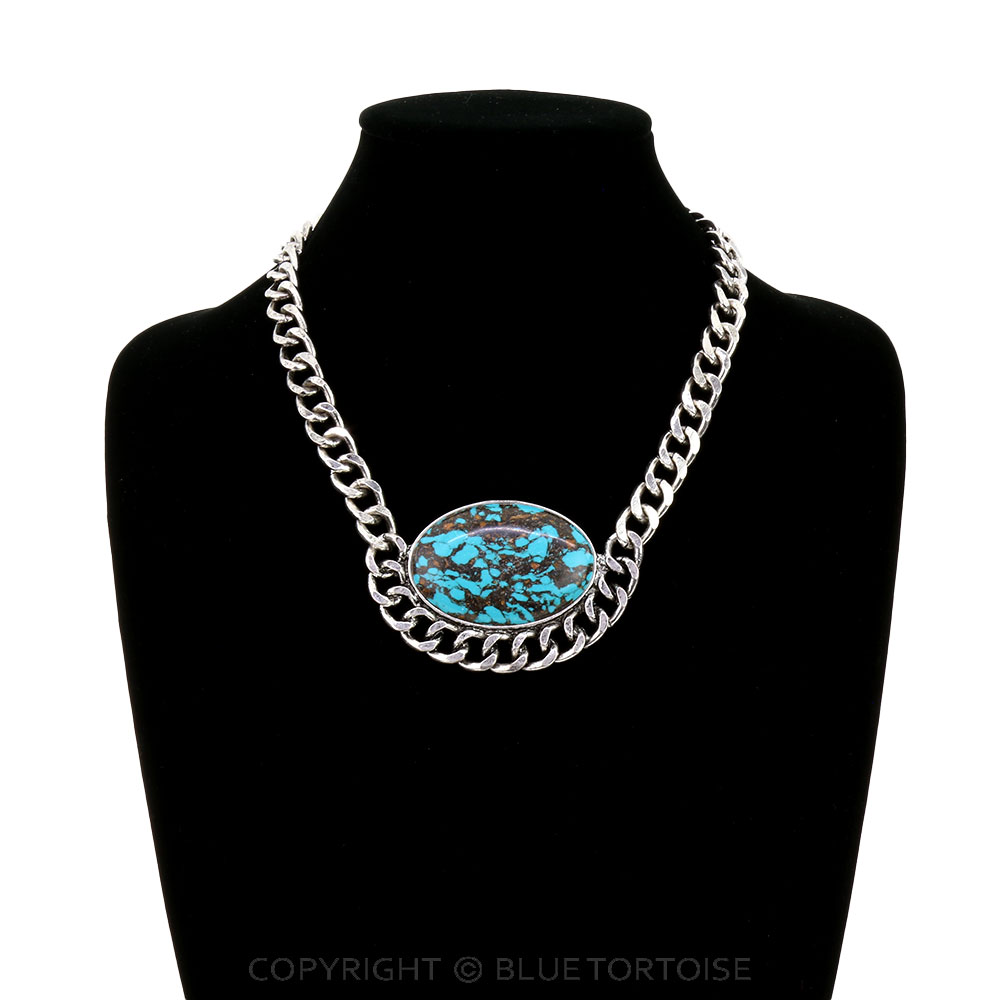 Western Large Oval Stone Necklace - Image 2