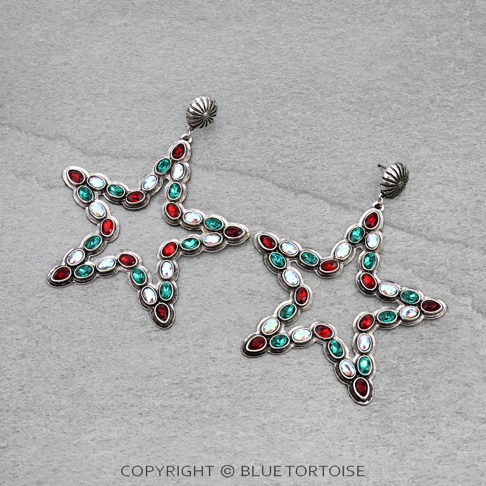 Christmas Star Concho Stud Earrings