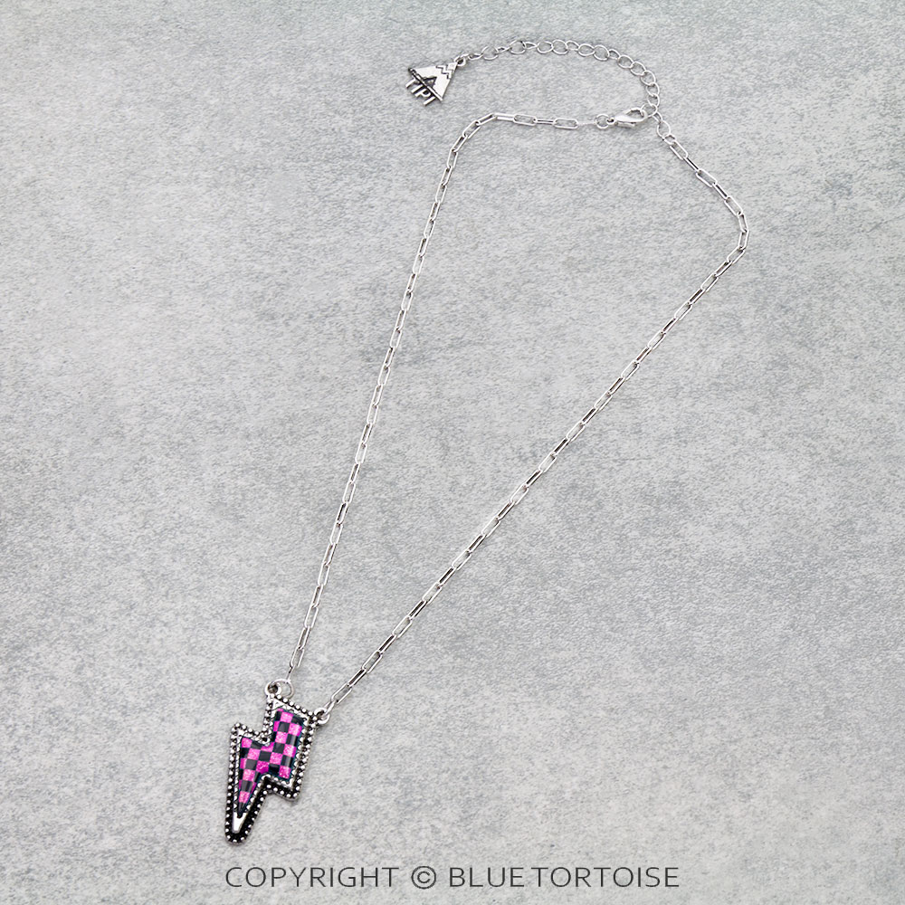 Checker Pattern Thunder Necklace