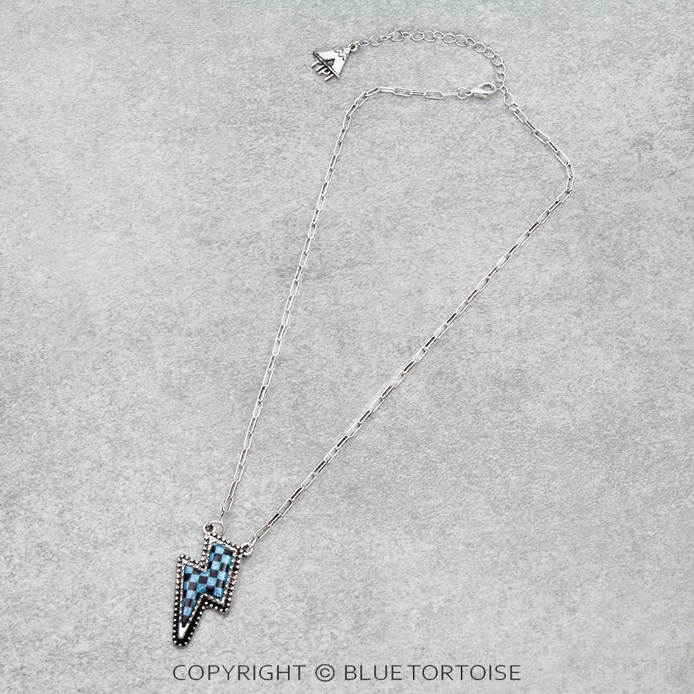 Checker Pattern Thunder Necklace
