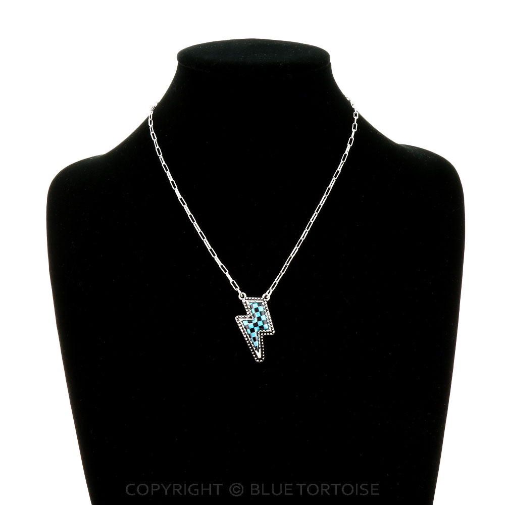 Checker Pattern Thunder Necklace - Image 2