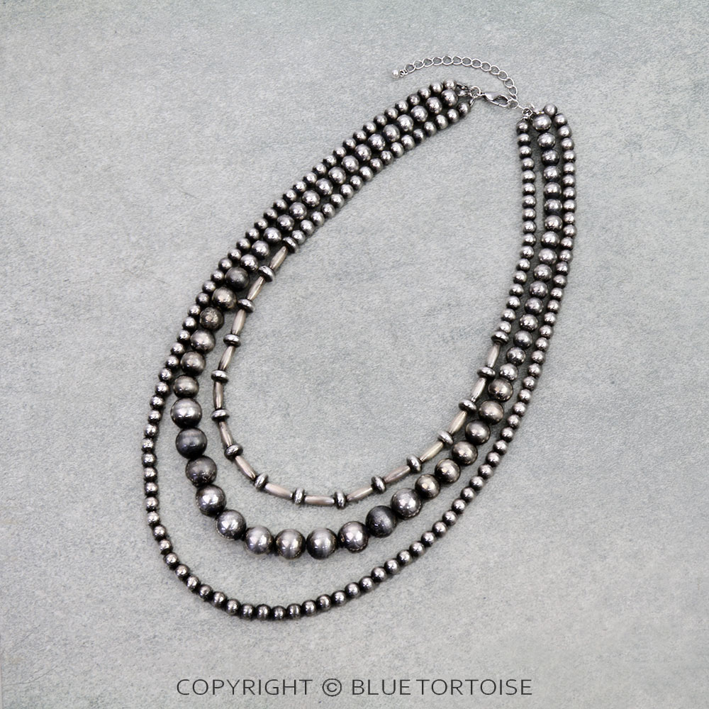 Multi Layered Navajo Style Pearl Necklace