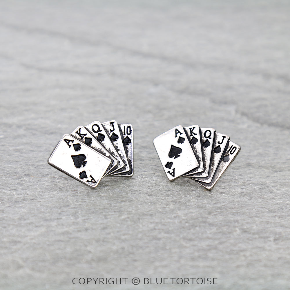 Spade Royal Flush Stud Earrings