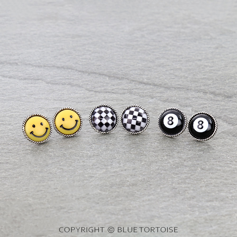3 Pair Random Theme Earring Set