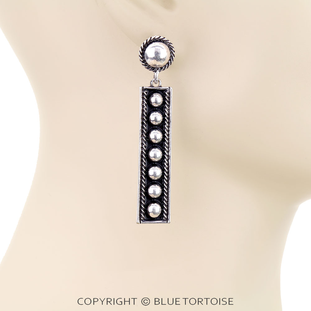Western Bar Metal Bubble Stud Earrings - Image 2