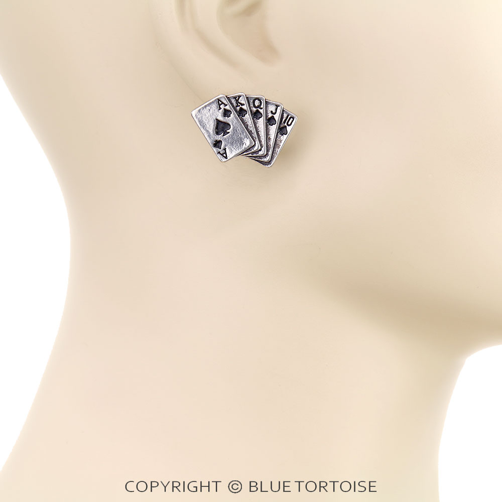 Heart Royal Flush Stud Earrings - Image 2