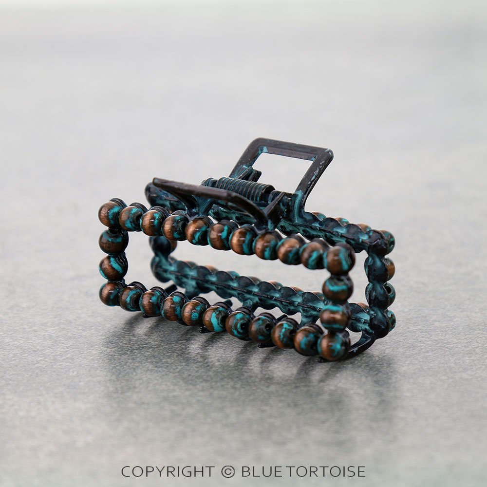 2.75" Navajo Style Pearl Metal Hair Claw Clip - Image 2