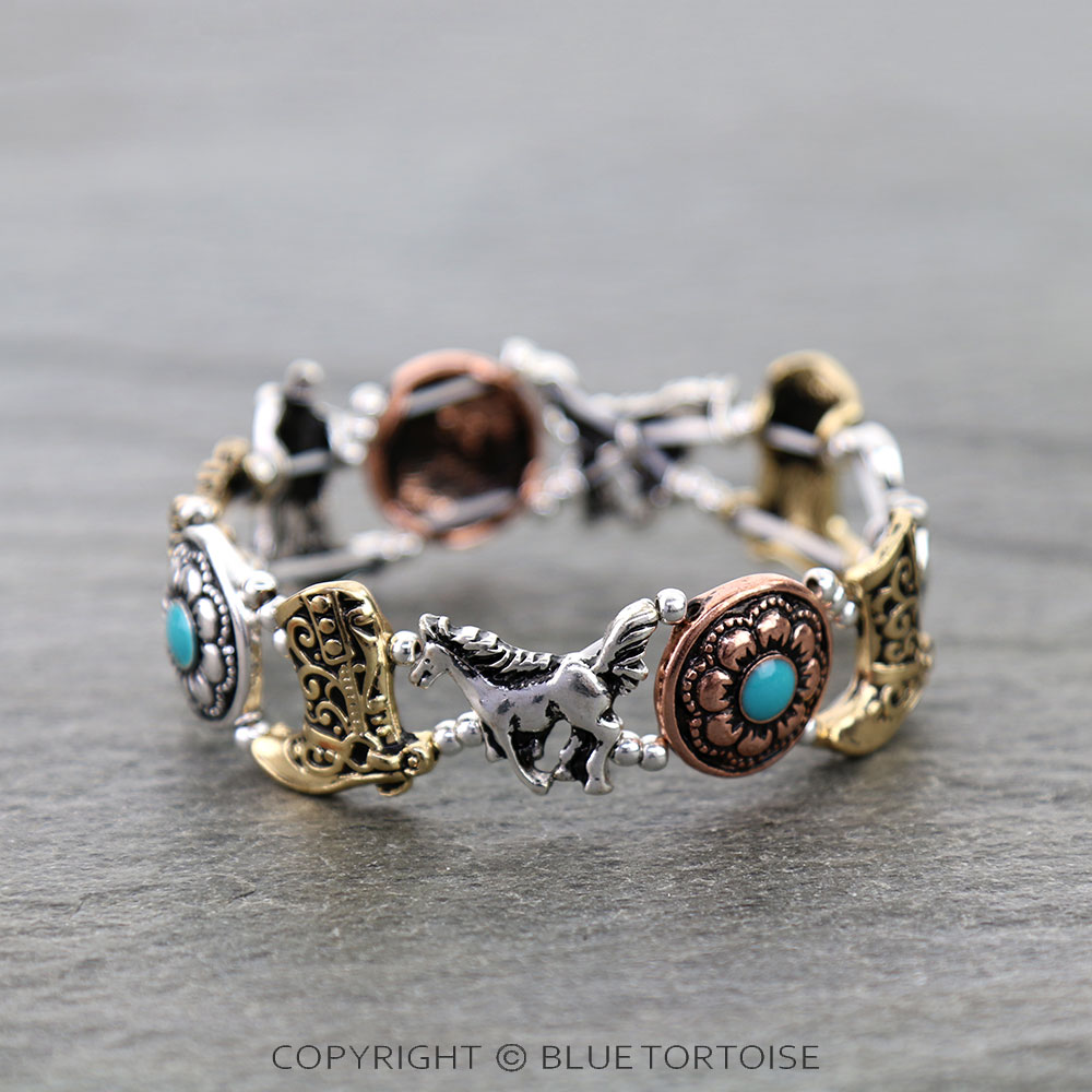 Western Rodeo Theme Stretch Bracelet