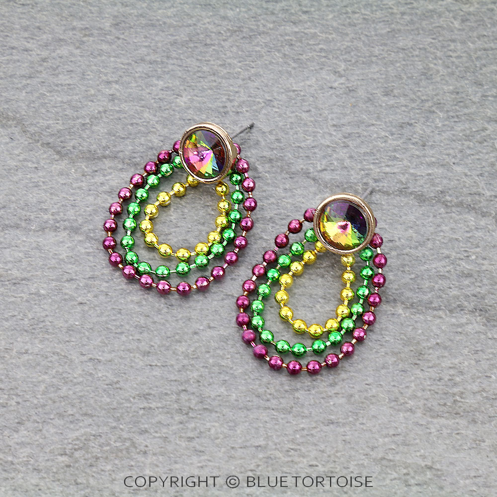 Mardi Gras Ball TXR Stud Earrings