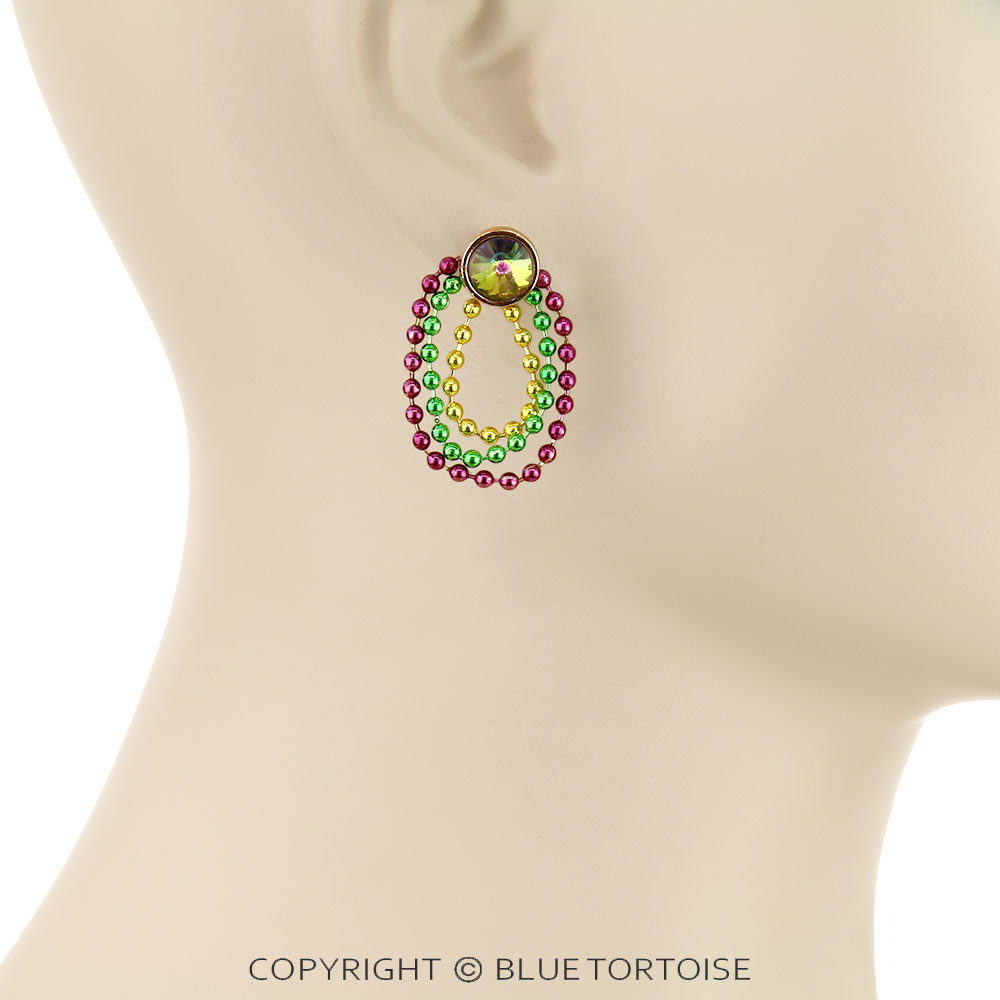 Mardi Gras Ball TXR Stud Earrings - Image 2