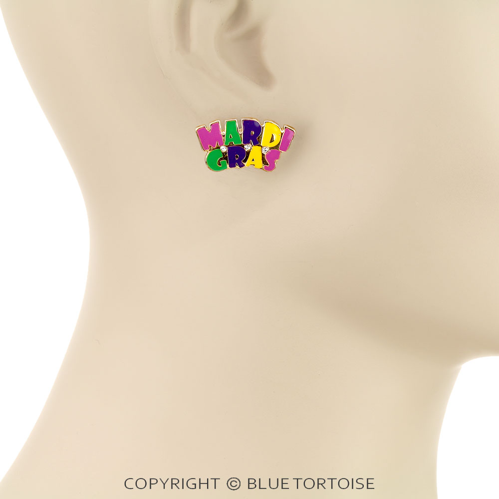Mardi Gras Epoxy 3 Pair Earrings Set - Image 2