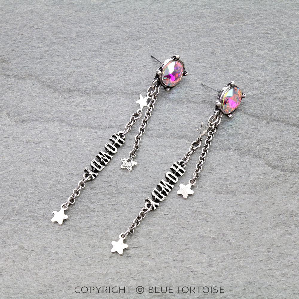 Western Howdy Typography Stud Earrings