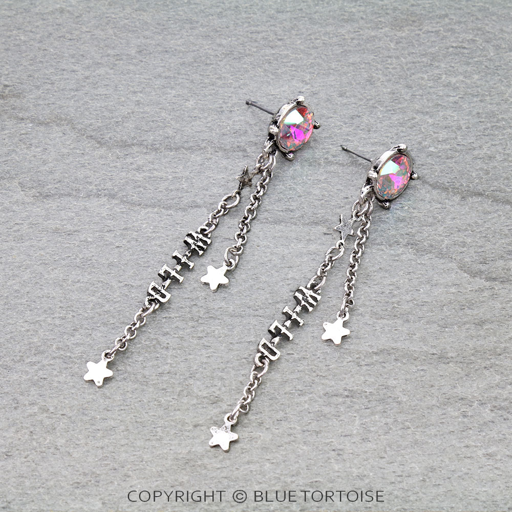 Western Wild Typography Stud Earrings