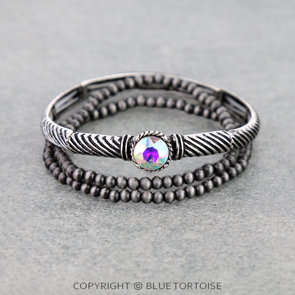 Wester Round Stone Stackable Bracelets
